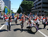 仙台伝統のすずめ踊り,代表を拝命している地元の祭連のみなさんと青葉まつりへ参加